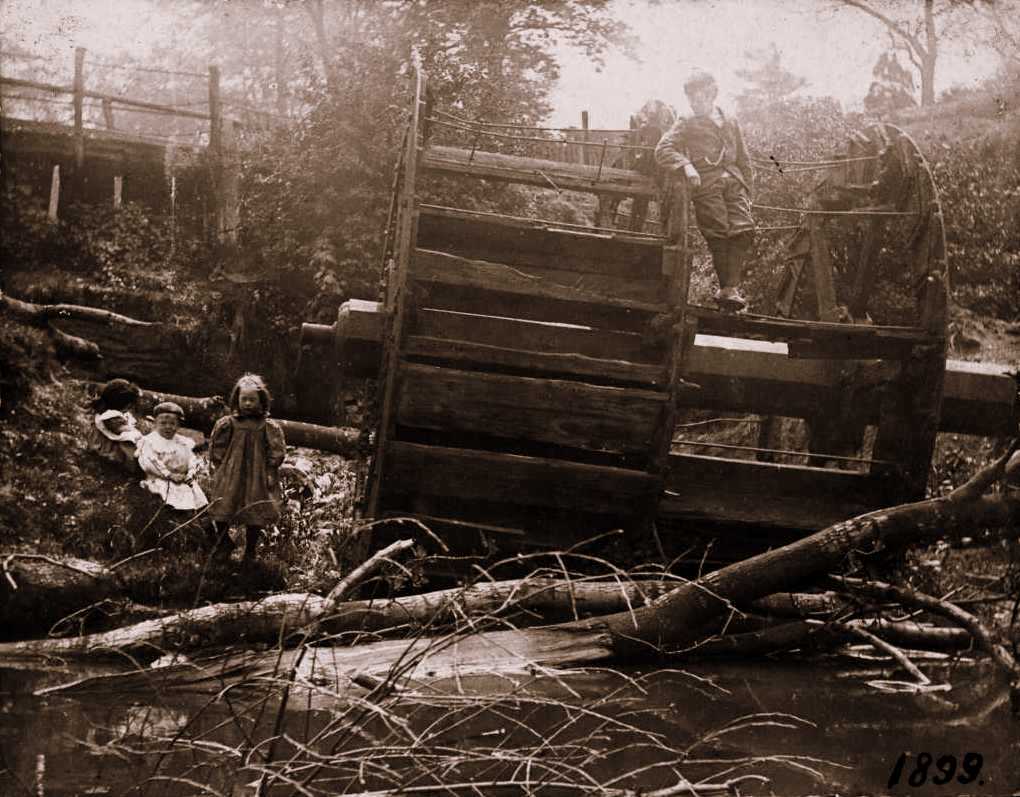 Ashley corn mill water wheel, 1899
