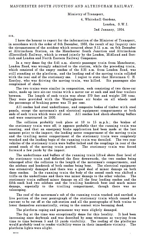 MSJ & AR accident Report, 1934