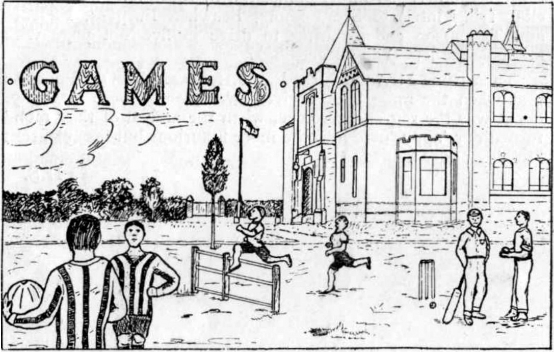 Games at County High School for Boys, 1922. Pupils of Altrincham Grammar School for Boys.