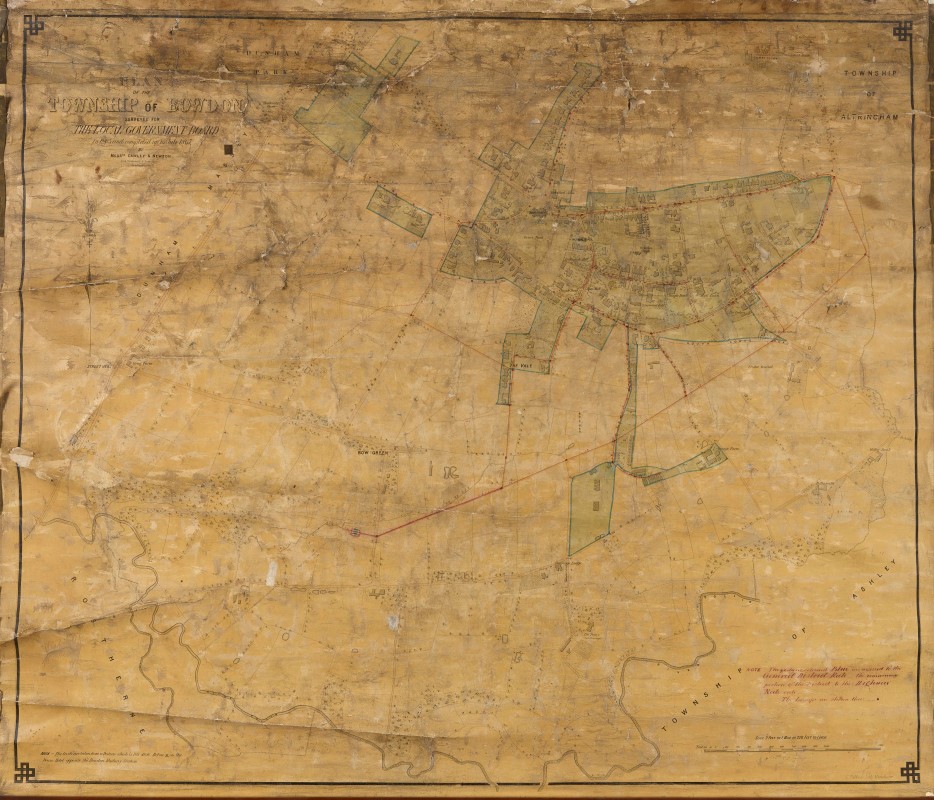 Plan of Bowdon, sewage, gas 1865-67, Local Government Board of Health