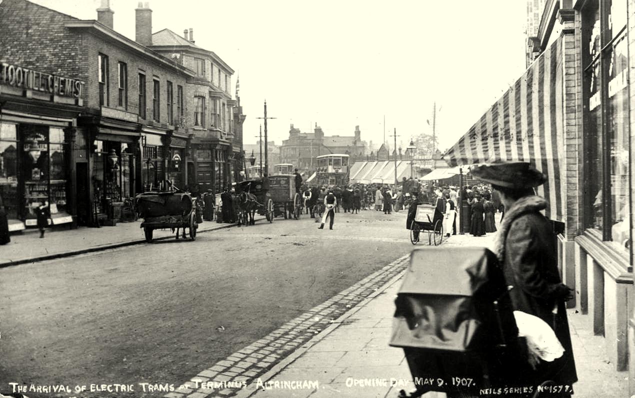 Electric tram terminus, 1907