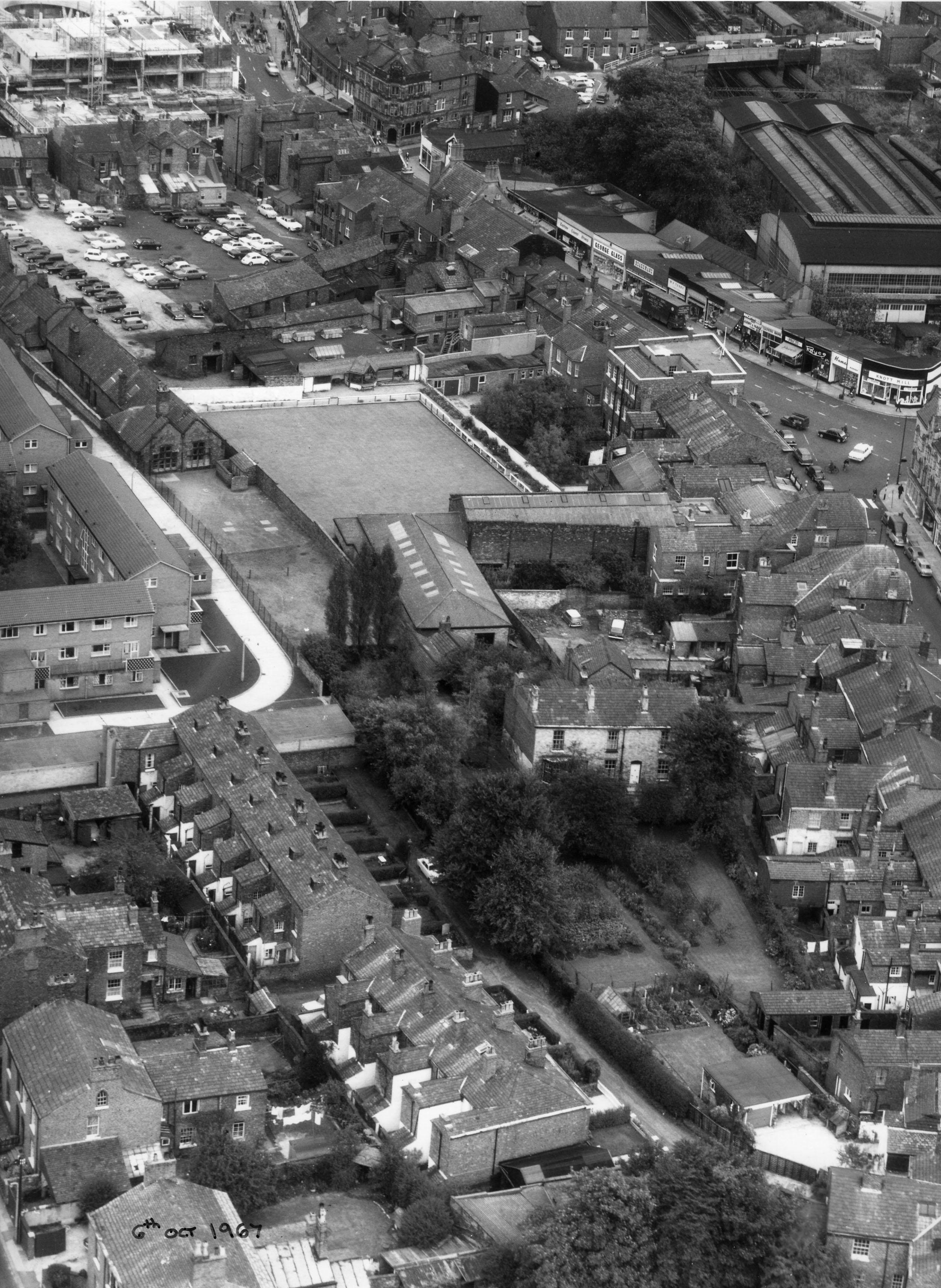 New St, Wellington Place, The Downs, bowling green, Kings Court, Altrincham 1967