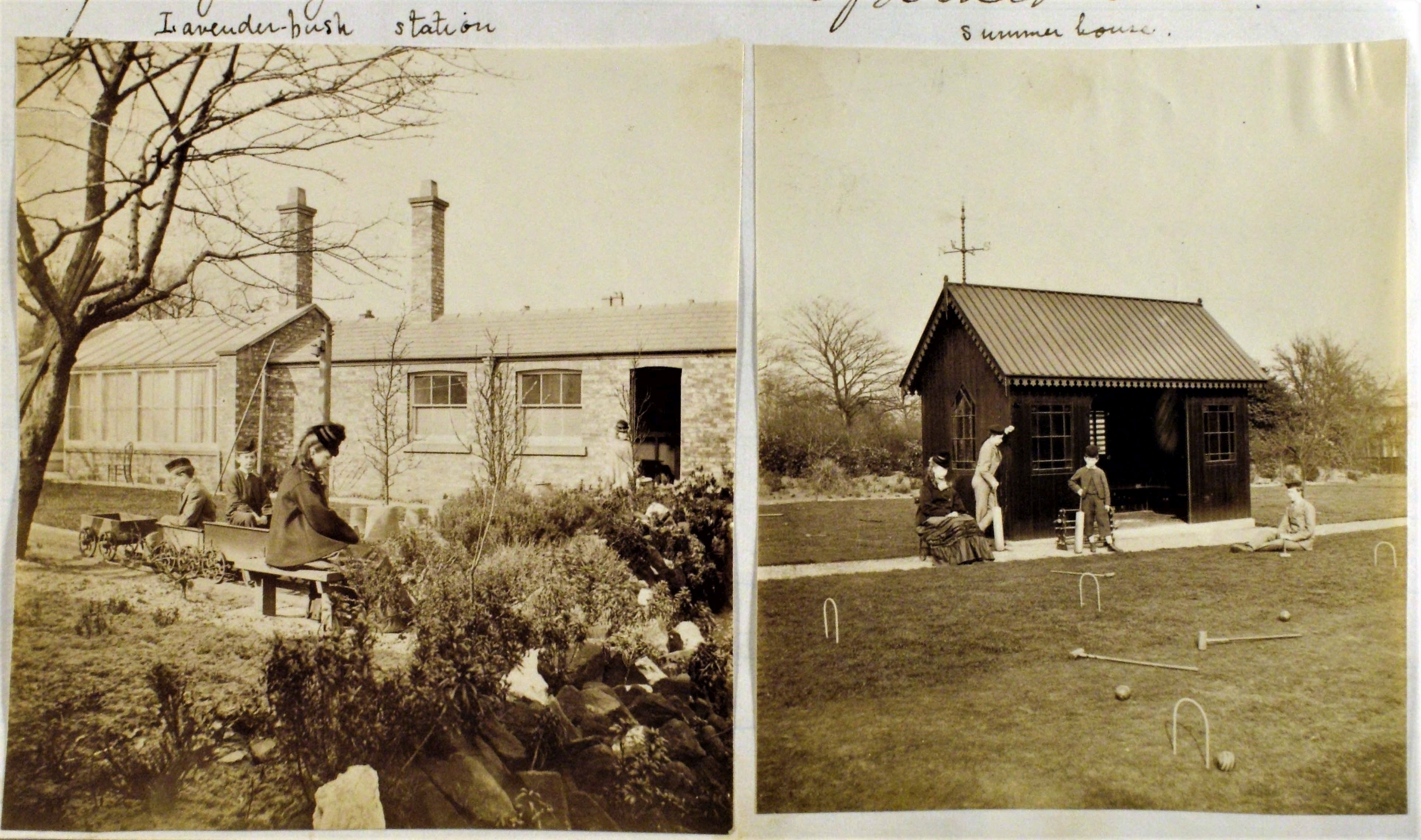 Croquet, toy train 19th century