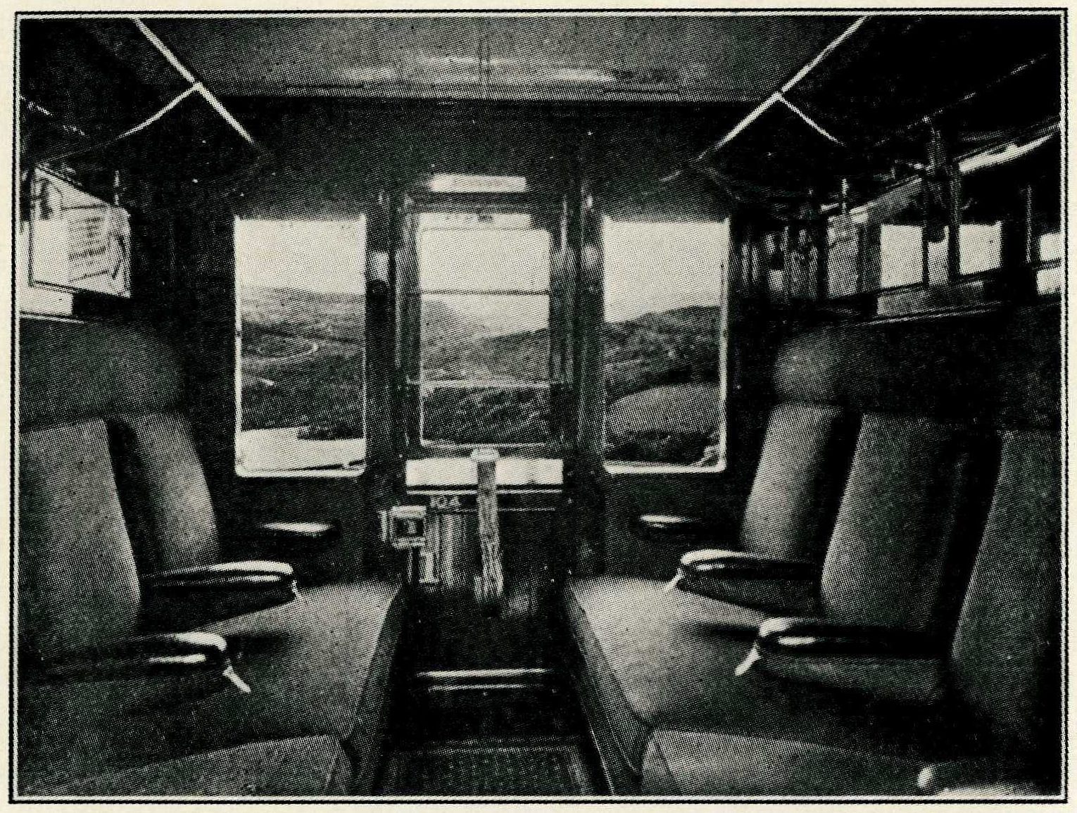 First-class train travel compartment
