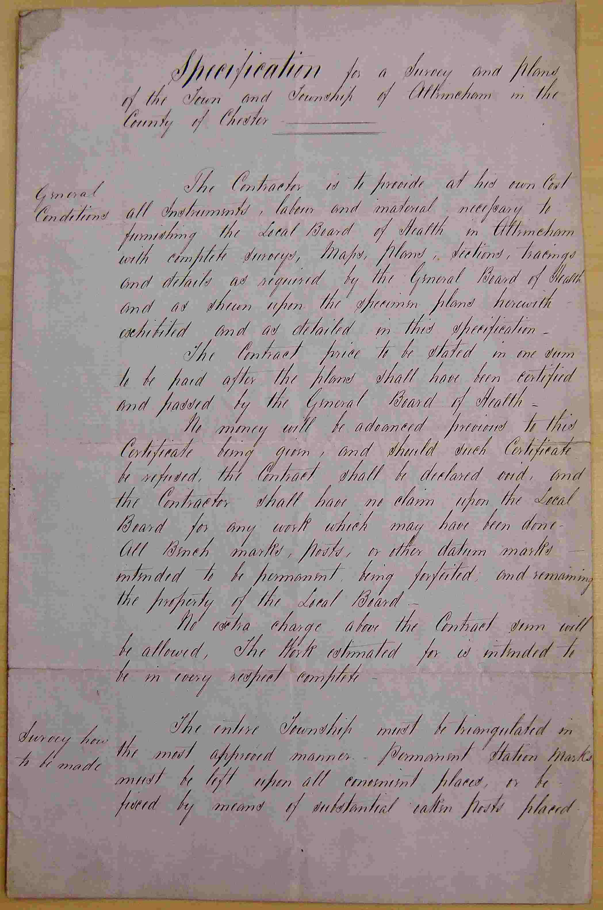 Survey of Altrincham,. 1851